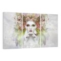 Obraz na płótnie 120x80 - Abstrakcyjna Ekspresja - Twarz w Kwiatowym Wirze - abstrakcja, twarz