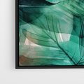Obraz w ramie 50x70 - Zieleń Tropików - tropikalne zielone liście palmy, monstera - rama czarna