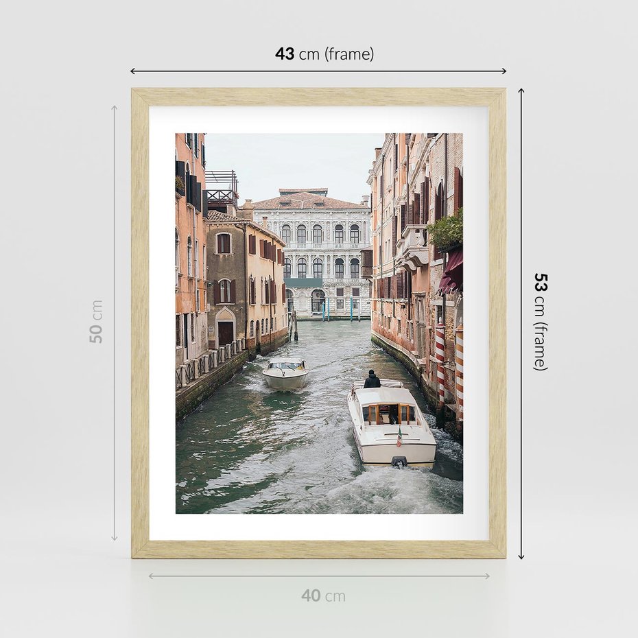 Plakat w ramie 40x50 - Wenecja na Twojej Ścianie - wenecja, kanały - rama drewno