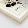 Plakat w ramie 40x50 - Podróż linii kwiatowego czasu - kwiaty, typografia - rama drewno