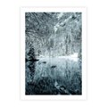 Plakat bez ramy 50x70 - Zimowy Raj - zimowy górski krajobraz, jezioro w górach