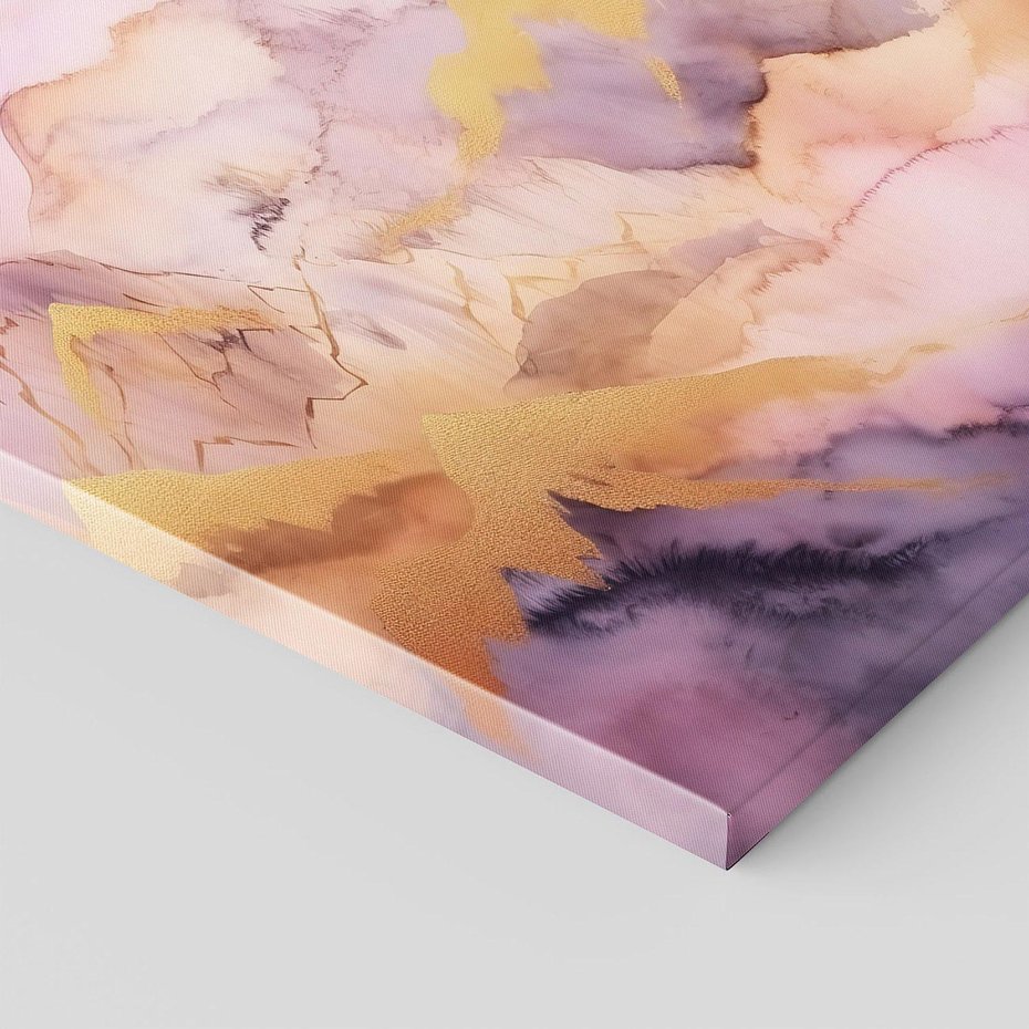 Obraz na płótnie 100x70 - Pastelowe Wzgórza - pastelowe, różowe góry