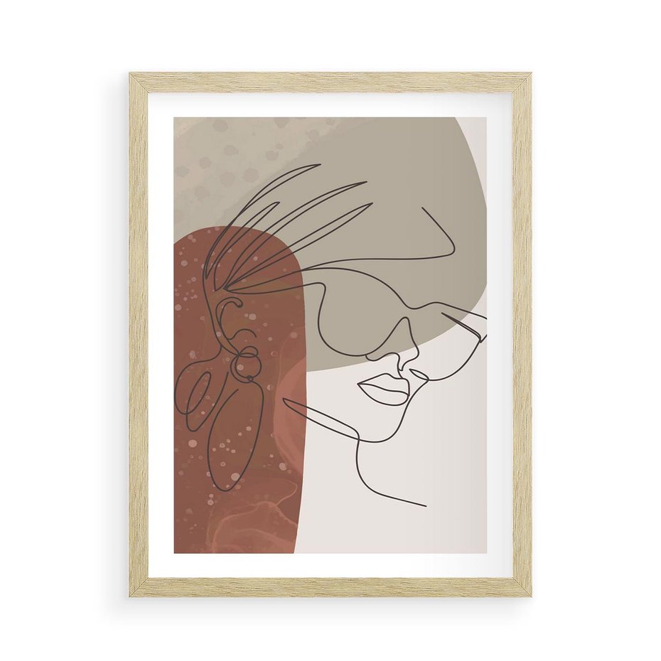 Plakat w ramie 50x70 - Kreatywność na Tle Plam - abstrakcyjna grafika, plamy - rama drewno