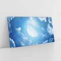 Obraz na płótnie 140x70 - Księżycowe Chmury - księżyc, chmury