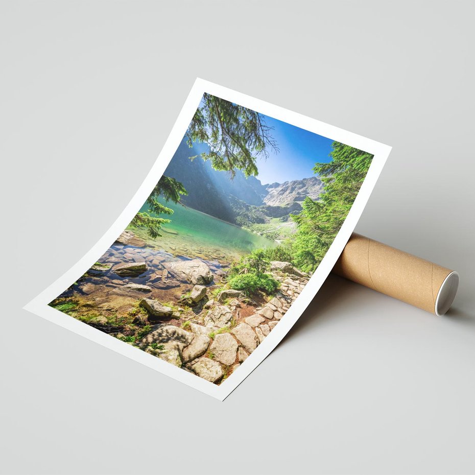 Plakat bez ramy 21x30 - Mistyczna Przyroda - góry, jezioro