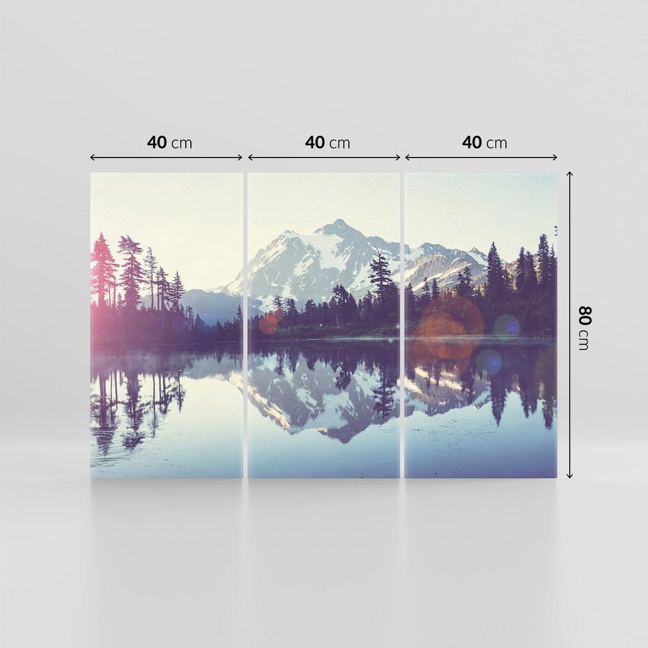 Obraz na płótnie 120x80 - Refleksje nad jeziorem w lesie - jezioro, las