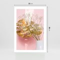 Plakat bez ramy 21x30 - Złoty Akcent - złoty liść montery, gipsówka