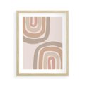 Plakat w ramie 40x50 - Migotliwe Tęczowe Przestrzenie - abstakcyjne tęcze, delikatne odcienie beżu - rama drewno