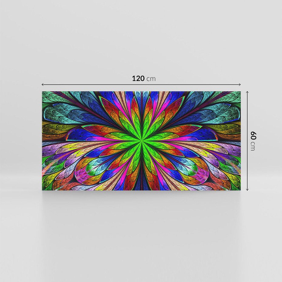 Obraz na płótnie 120x60 - Witrażowa magia na płótnie - witraż, sztuka