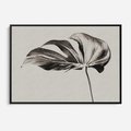 Obraz w ramie 100x70 - Szepczący Liść - szkic, czarno biały - rama czarna