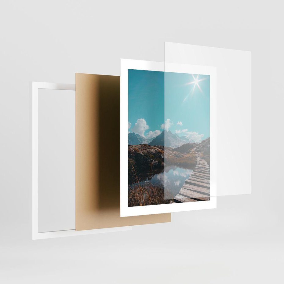 Plakat w ramie 40x50 - Inspirujący Pejzaż - ścieżka, górska - rama biała