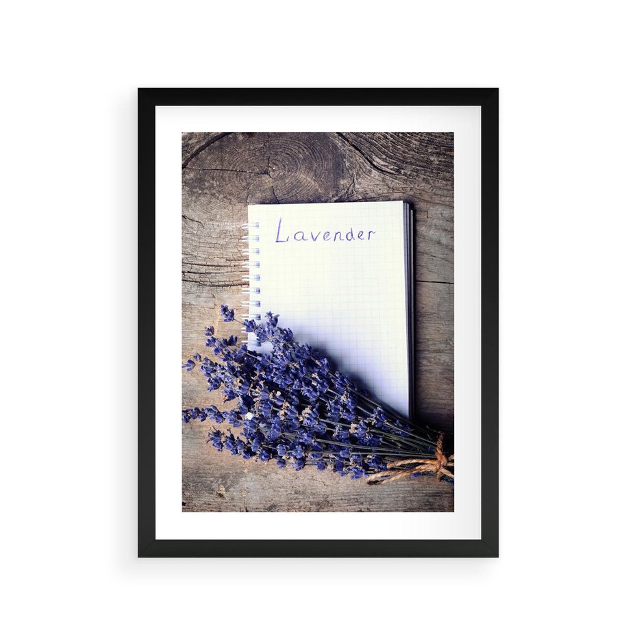 Plakat w ramie 30x40 - Lawendowa Magia - lawenda, fiolet - rama czarna