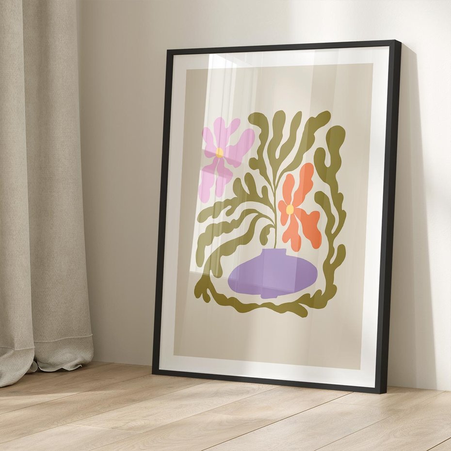 Plakat bez ramy 50x70 - Kolorowe Echa - kwiaty, abstrakcja