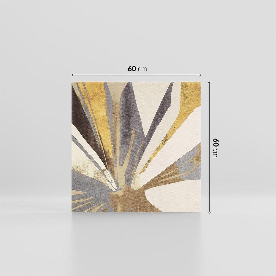 Obraz na płótnie 60x60 - Szept roślinnych emocji - olejna abstrakcja, złoto i brąz