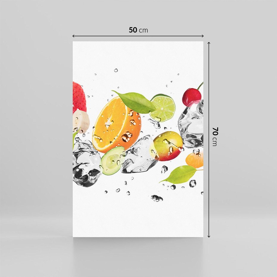 Obraz na płótnie 50x70 - Świeżość letnich owoców - woda, owoce