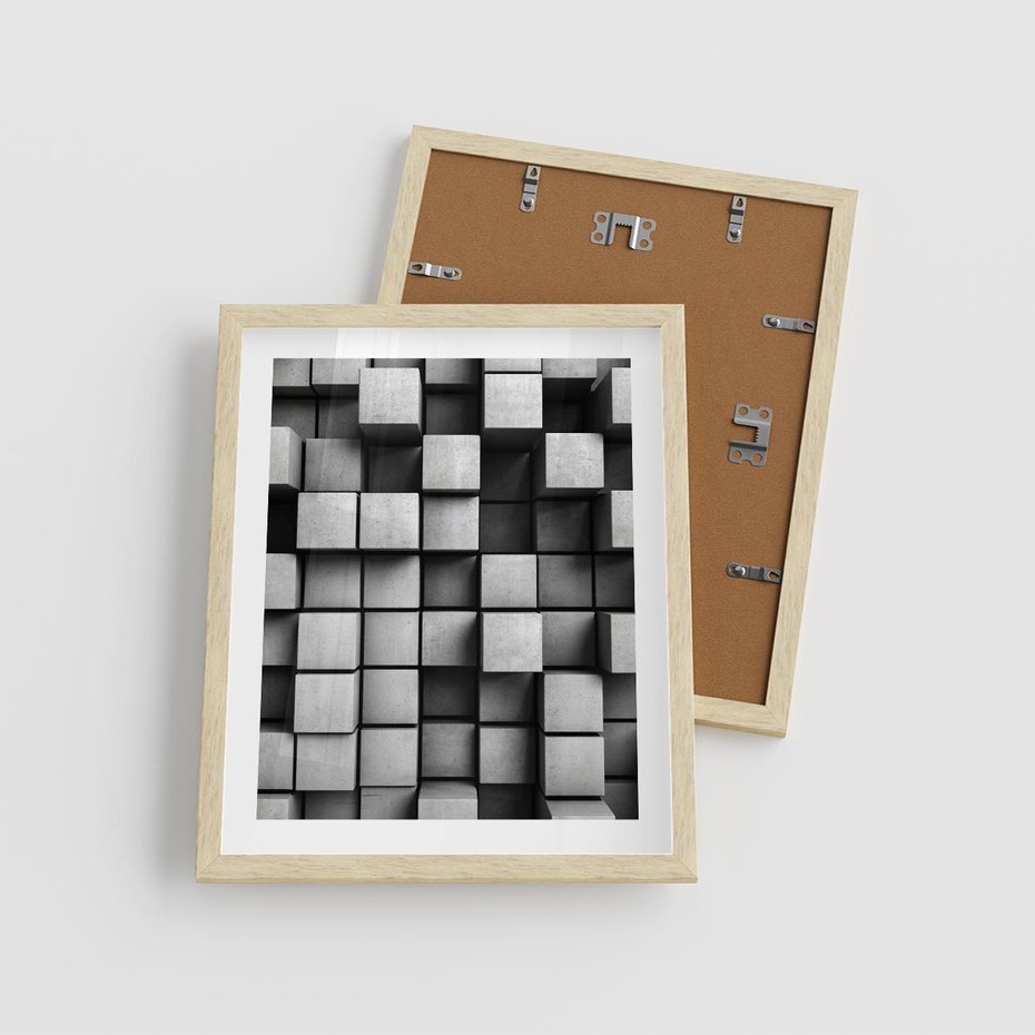 Plakat w ramie 40x50 - Geometryczne Elegancje - nowoczesny, geometryczny - rama drewno