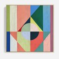 Obraz w ramie 80x80 - Księga Kolorowych Wizji - różne geometryczne formy, koła - rama drewno