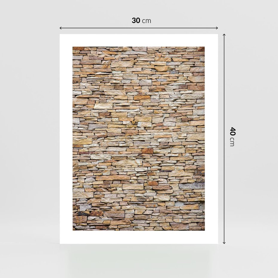 Plakat bez ramy 30x40 - Mur z cegieł - surowa elegancja - mur, cegły