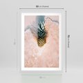 Plakat w ramie 50x70 - Egzotyczna Plaża - ananas, na plaży - rama biała