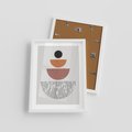 Plakat w ramie 30x40 - Półkola i Boho Akcent - geometria, półkola - rama biała