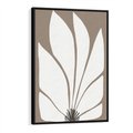 Obraz w ramie 70x100 - Ekspresyjne Kontury - abstrakcyjny kwiat, beże i brązy - rama czarna