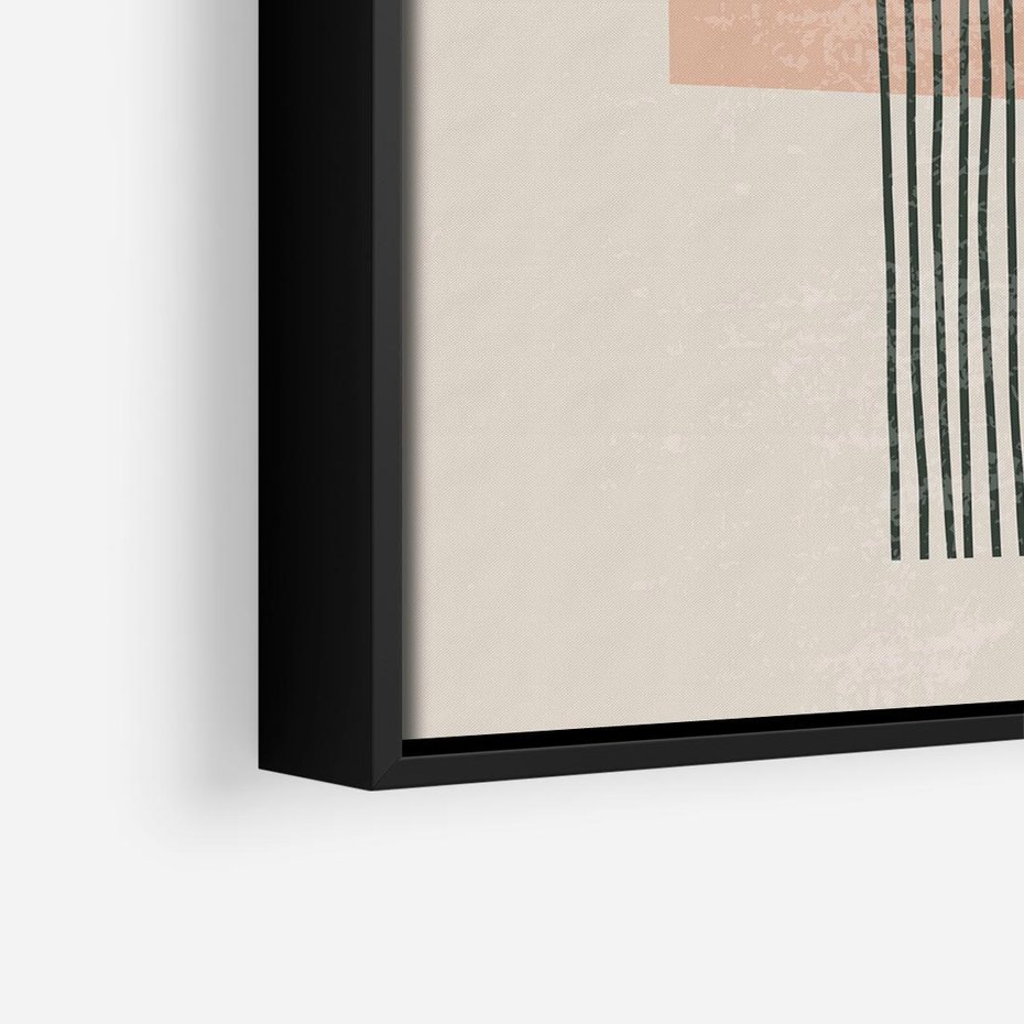 Obraz w ramie 50x50 - Przenikające Formy - nowoczesna sztuka, minimalizm - rama czarna