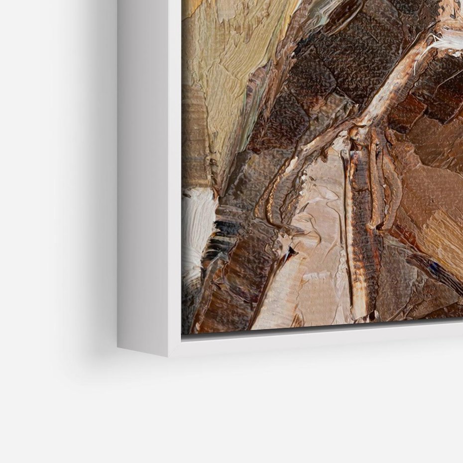 Obraz w ramie 70x50 - Wibracje - portret, kobieta - rama biała