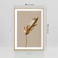 Plakat w ramie 50x70 - Piękno w Detalu - złoty, liść - rama drewno