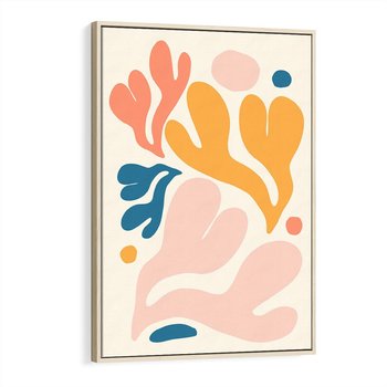 Obraz w ramie 80x120 - Granice Inspiracji - abstrakcyjne dziwne formy, nowoczesny plakat - rama drewno