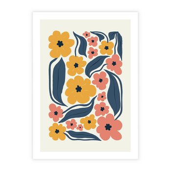 Plakat bez ramy 40x50 - Pastelowe Impresje - pastelowe kwiaty, abstrakcyjna kompozycja