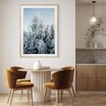Plakat w ramie 40x50 - Magia Śnieżnych Drzew - zima, iglaste drzewa - rama drewno