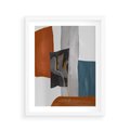Plakat w ramie 40x50 - Nowoczesna geometria - nowoczesny, geometryczny - rama biała