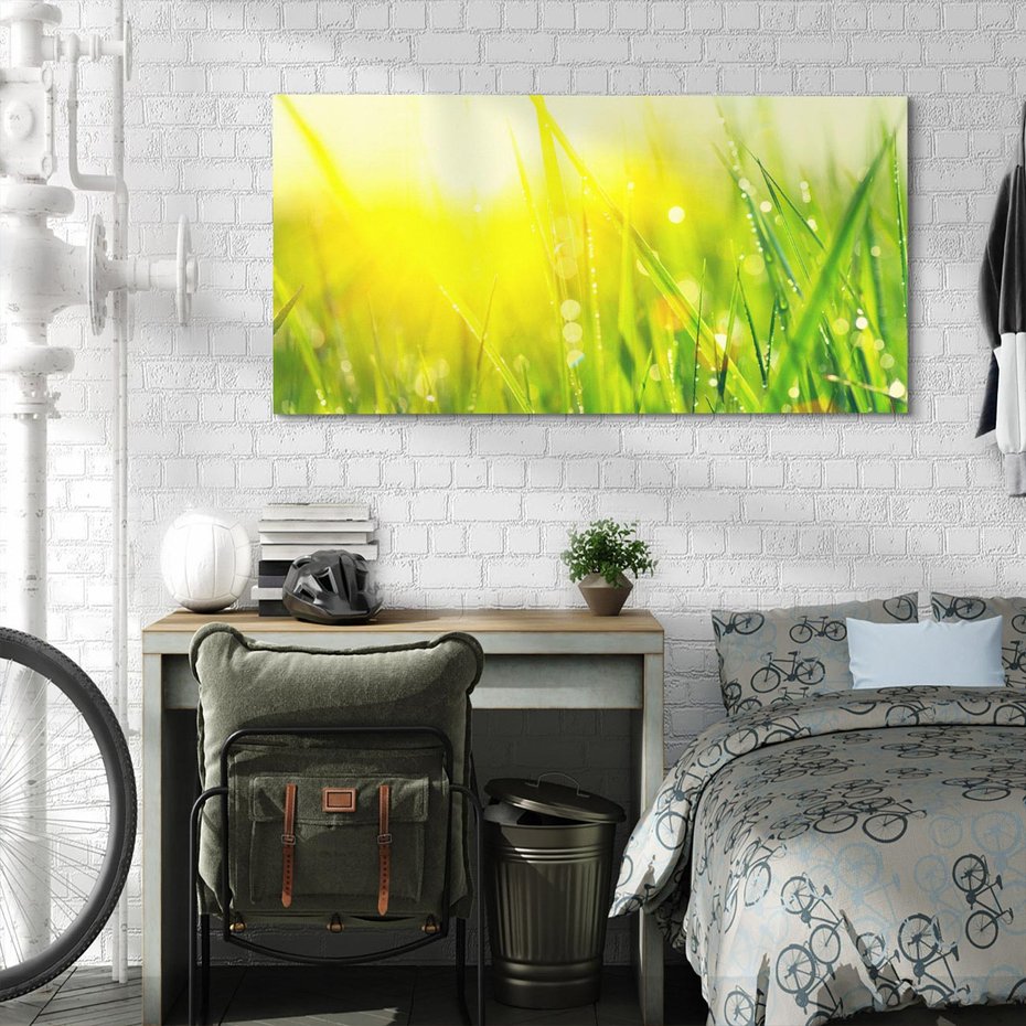 Obraz na płótnie 120x60 - Piękno Poranka - łąka, trawa