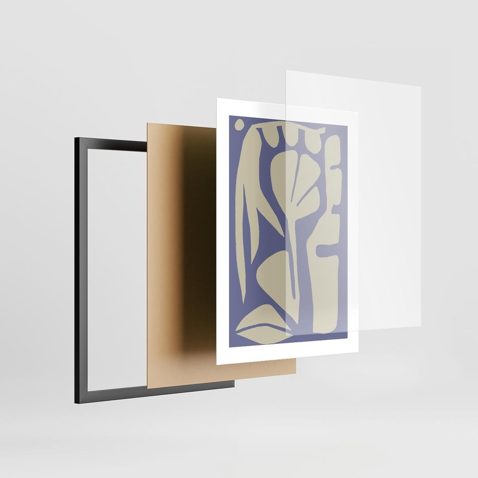 Plakat w ramie 30x40 - Echa Wizualnej Transcendencji - skandynawski styl, plakat - rama czarna