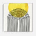 Obraz w ramie 80x80 - Słoneczne Odbicia - geometria, żółte koło - rama biała