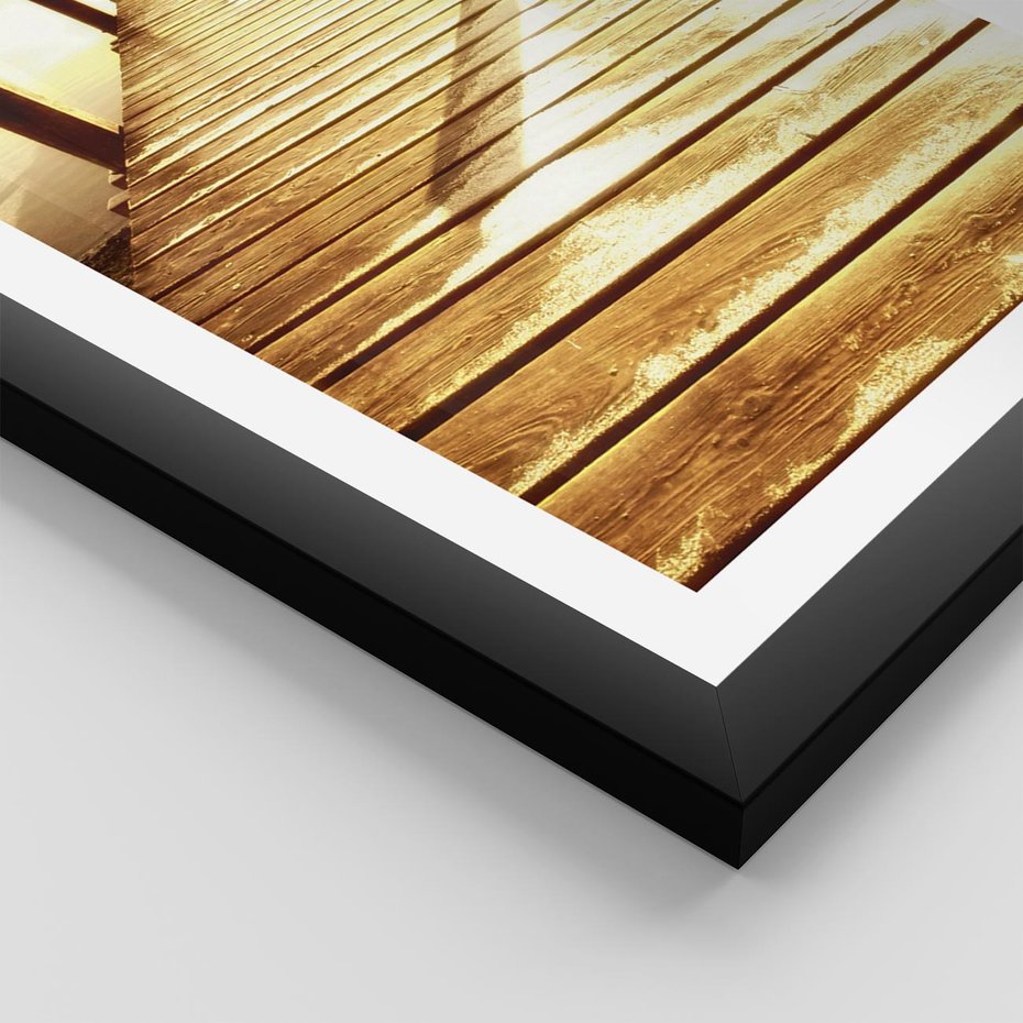 Plakat w ramie 40x50 - Stary pomost w sepia - pomost, sepia - rama czarna