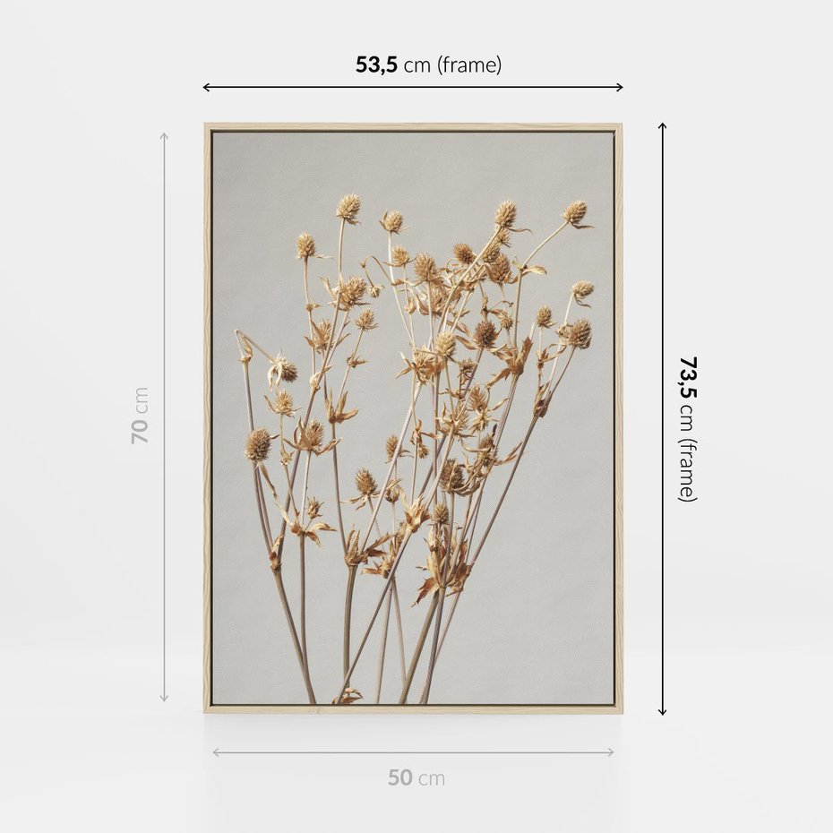 Obraz w ramie 50x70 - Delikatne gipsówki - gipsówka, suche - rama drewno