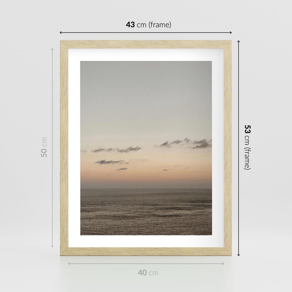 Plakat w ramie 40x50 - Chwila Romantyzmu - morze, niebo - rama drewno