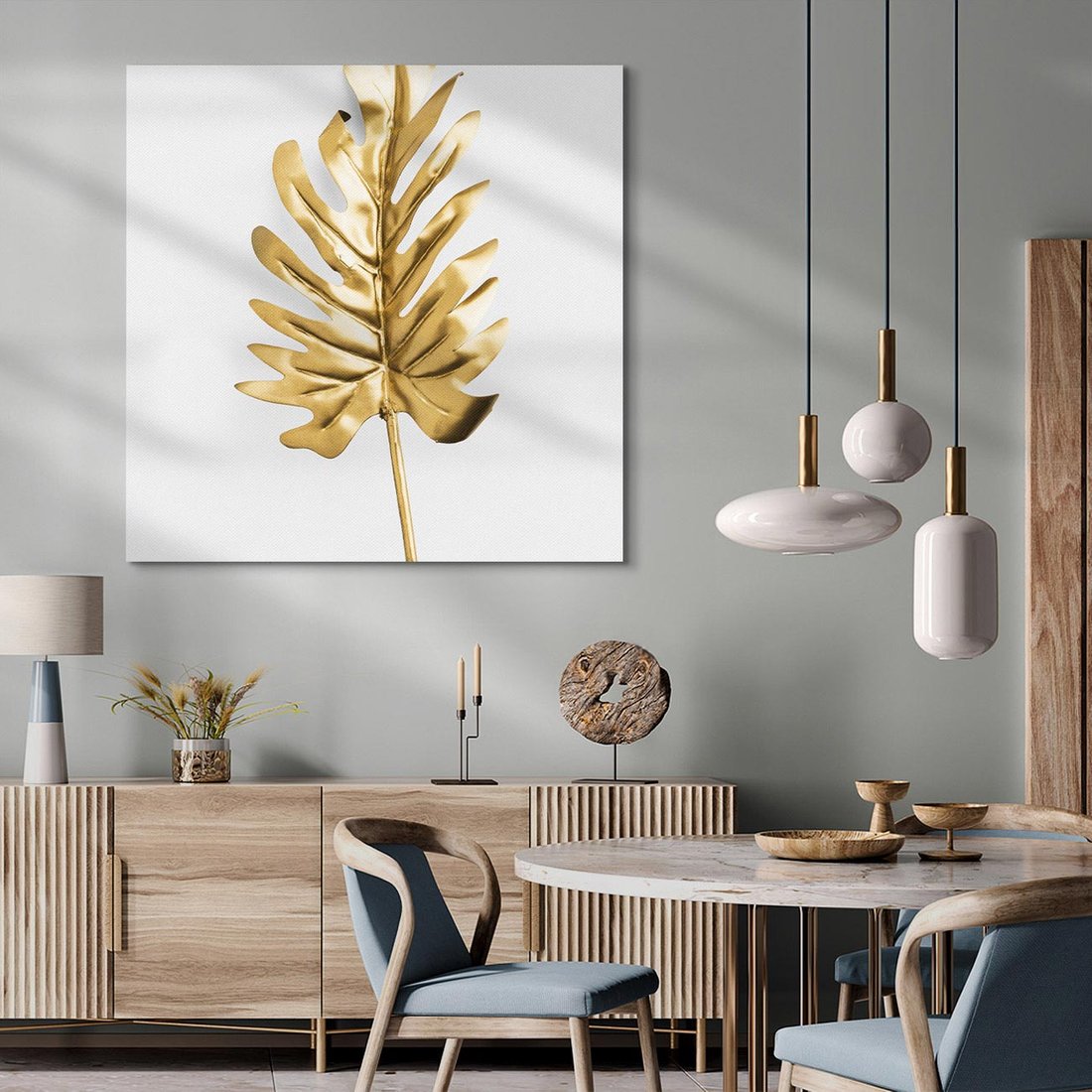 Obraz na płótnie 70x70 - Ponadczasowy Urok - złote, liście