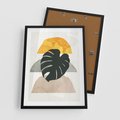 Plakat w ramie 50x70 - Monstera i Boho Elementy - grafika, boho klimat - rama czarna
