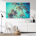 Obraz na płótnie 120x80 - Tropikalne palmy w krainie słonecznych wakacji - palmy, tropiki