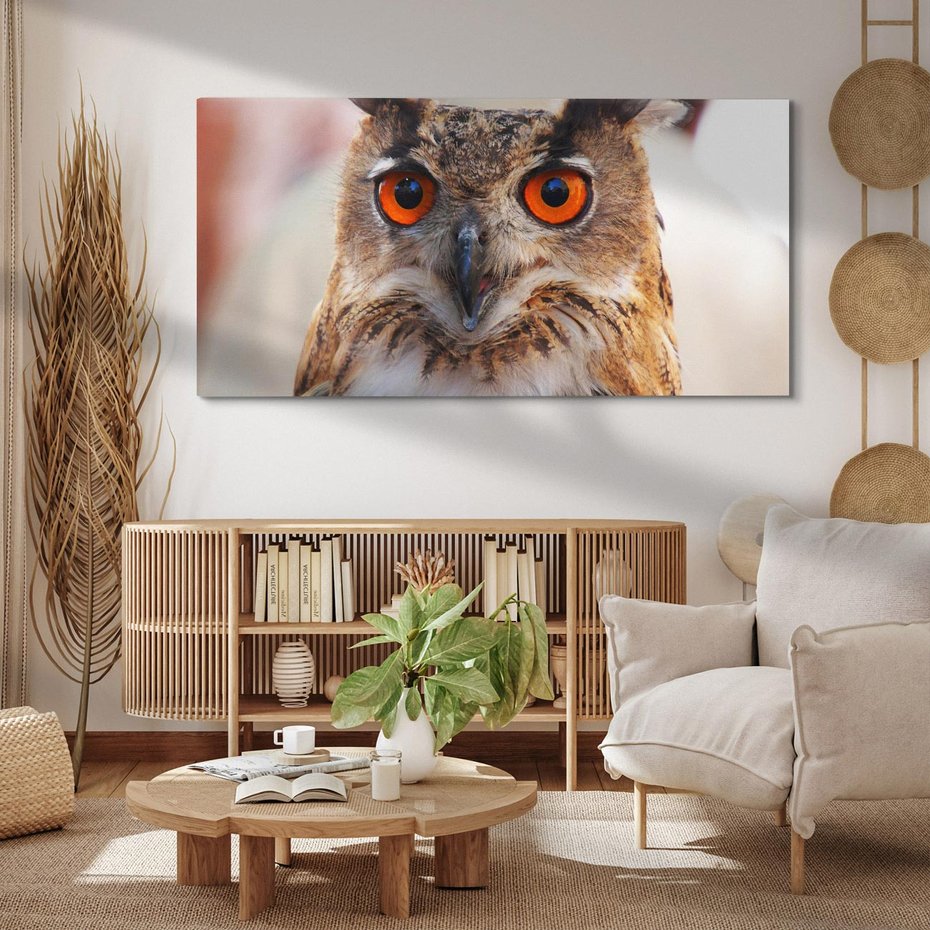 Obraz na płótnie 100x50 - Mądra sowa w locie - sowa, ptak