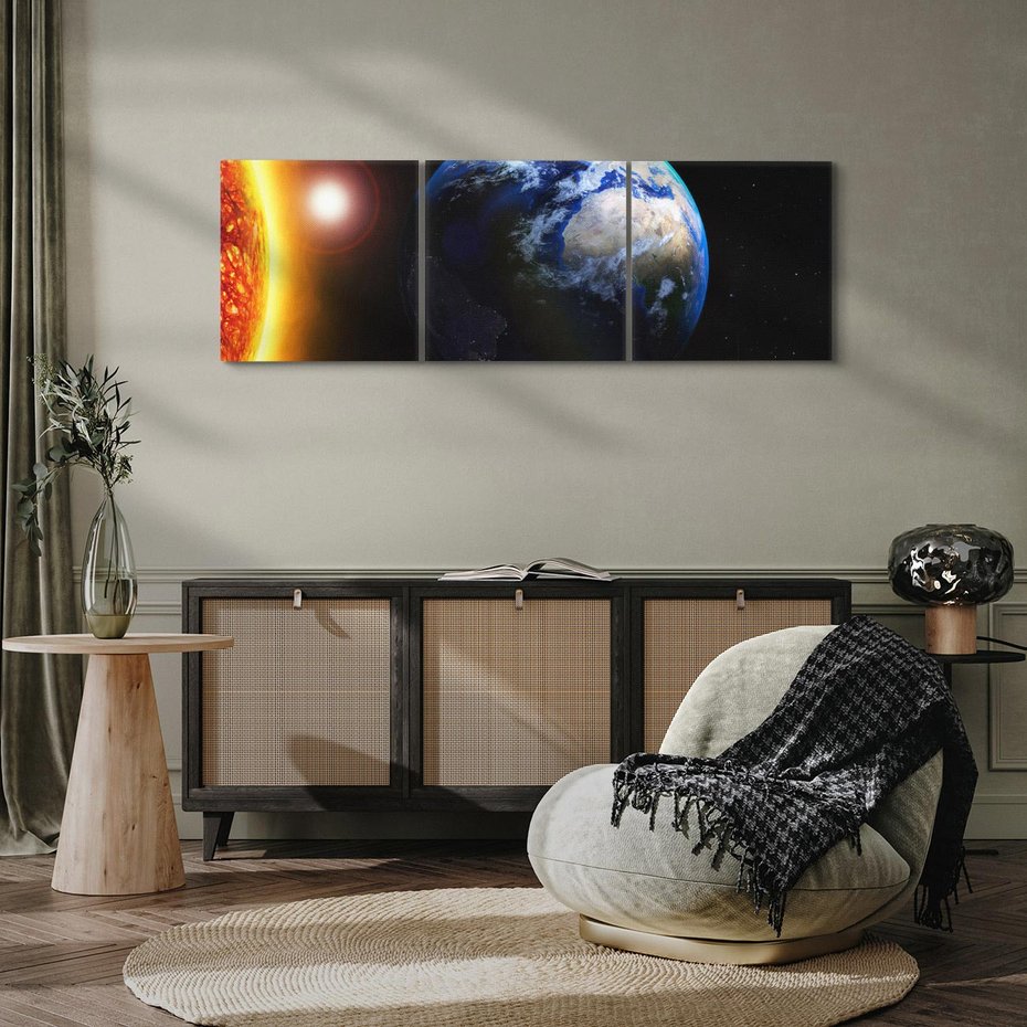 Obraz na płótnie 120x40 - Piękno Ziemi - kosmos, ziemia