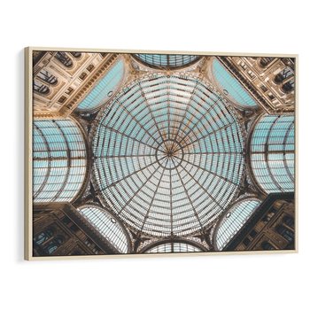 Obraz w ramie 70x50 - Magia Sklepienia - sklepienie, szklany dach - rama drewno