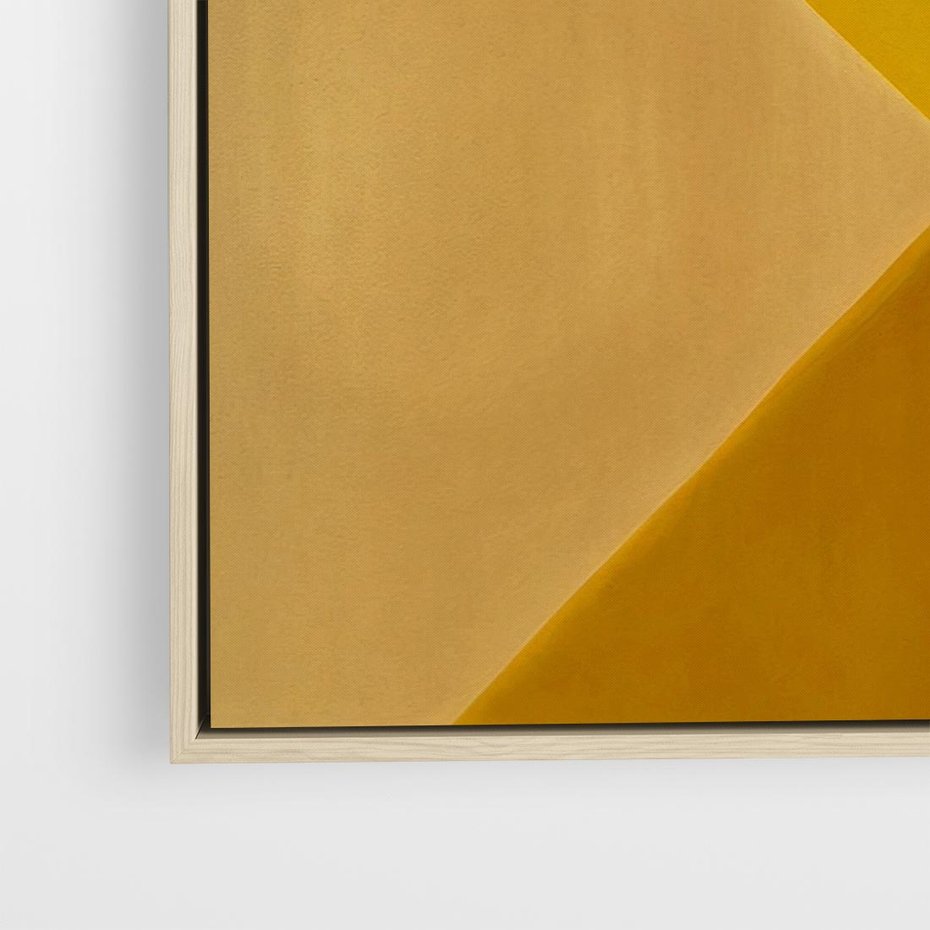 Obraz w ramie 50x50 - Harmonia migoczących ognisk - intensywne ciepłe kolory, słoneczny żółty - rama drewno