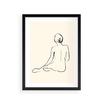 Plakat w ramie 40x50 - Akt w Minimalizmie - kobieta akt, minimalizm - rama czarna