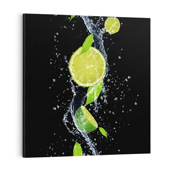 Obraz na płótnie 70x70 - Świeżość Cytrusów - limonki, cytryny