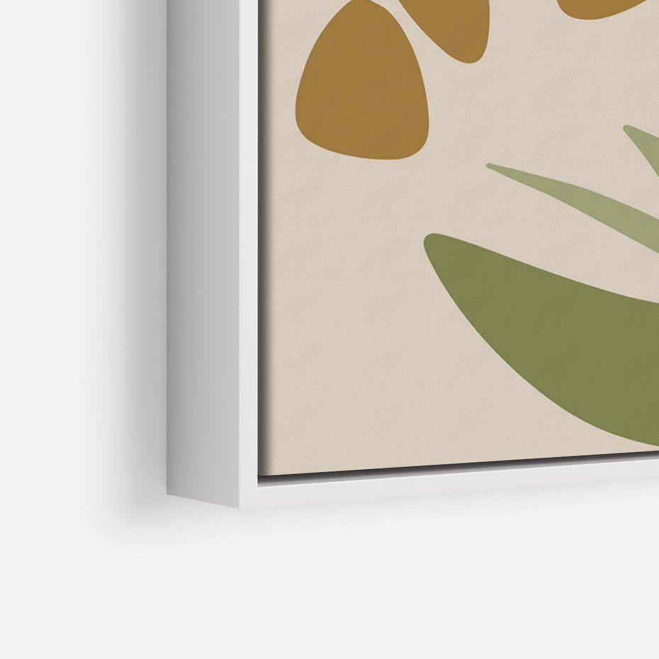 Obraz w ramie 70x100 - Minimalizm z Roślinami - nowoczesny plakat, roślinność - rama biała