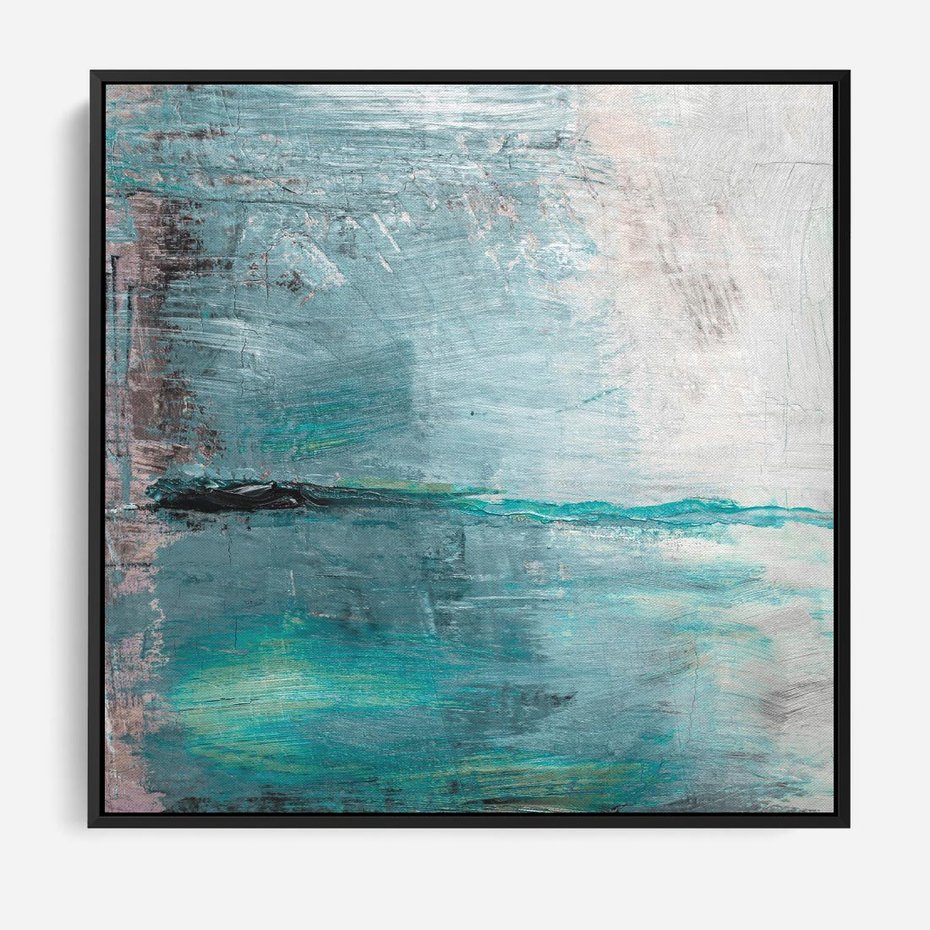 Obraz w ramie 50x50 - Odbicie utraconych barw - abstrakcja, niepokój - rama czarna