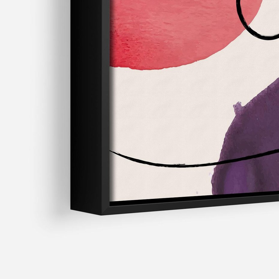 Obraz w ramie 50x50 - Migoczące Echo - abstrakcyjne akwarelowe plamy, nieregularne linie - rama czarna